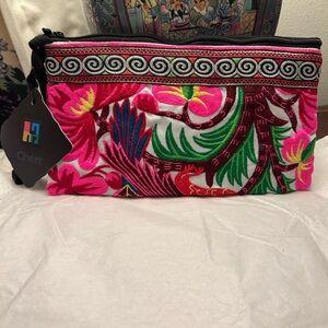 Colorful Embroidered Clutch